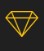 Yellow geometric diamond outline icon on dark background, likely a logo or symbol of a gem
